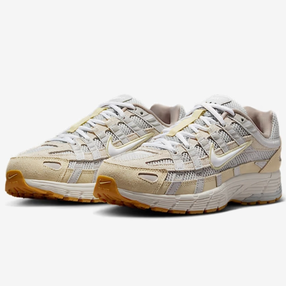 Nike P-6000 Beige and White Sneakers Womens NEW